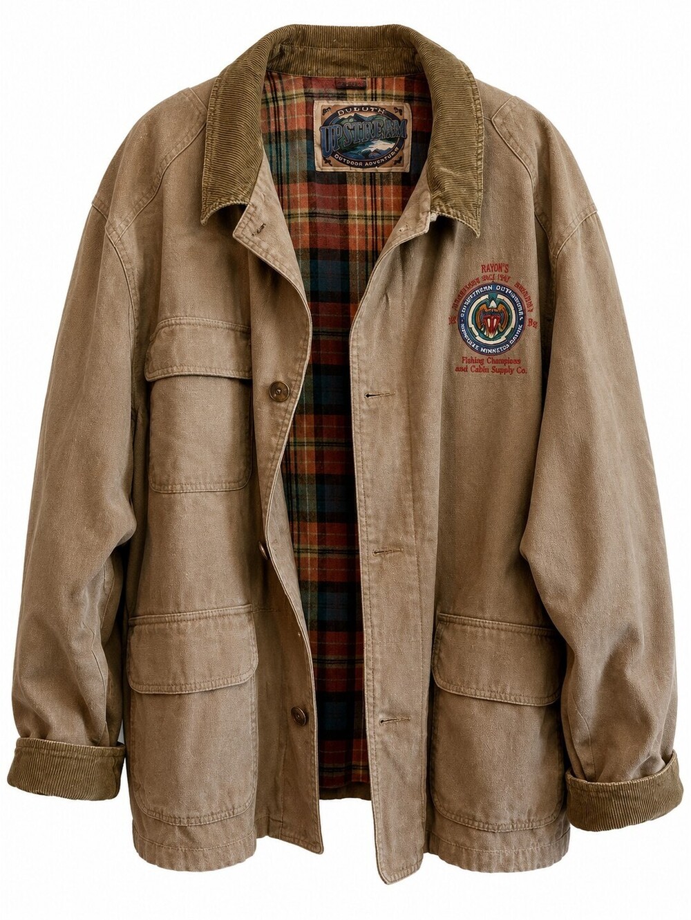 Vintage 90s Dunbrooke Upstream Barn Jacket XL Workwear Embroidered